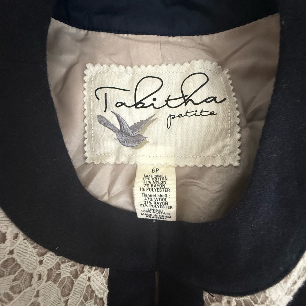 Anthropologie Tabitha Women's Black and Cream Blazer - Picture 3 of 8